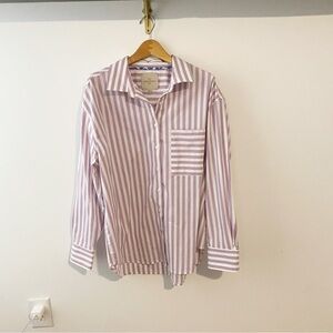 Casa Cabana Purple and White Button Down size XL